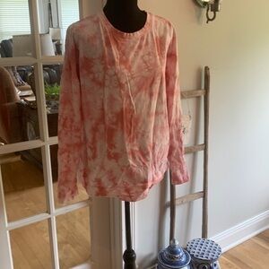 Pink Tie dye light sweat shirt like new M runs big  cotton